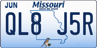 MO license plate QL8J5R