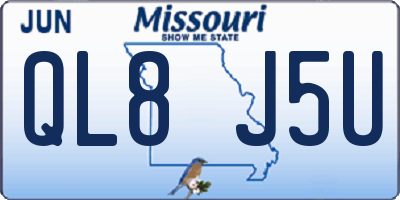 MO license plate QL8J5U