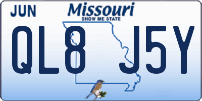 MO license plate QL8J5Y
