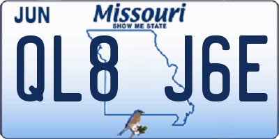 MO license plate QL8J6E