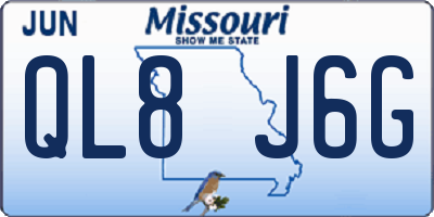 MO license plate QL8J6G