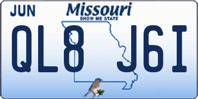 MO license plate QL8J6I