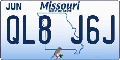 MO license plate QL8J6J
