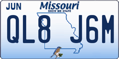 MO license plate QL8J6M