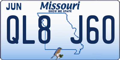 MO license plate QL8J6O