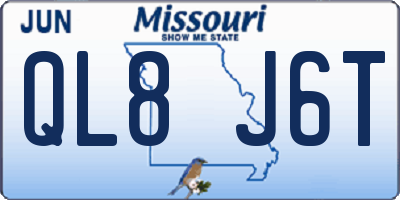 MO license plate QL8J6T