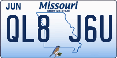 MO license plate QL8J6U