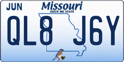 MO license plate QL8J6Y