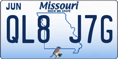MO license plate QL8J7G