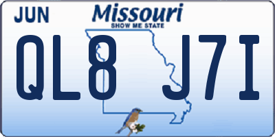 MO license plate QL8J7I