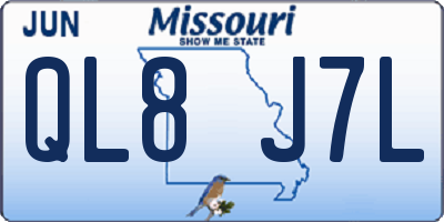 MO license plate QL8J7L