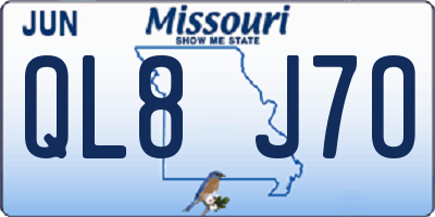 MO license plate QL8J7O