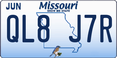 MO license plate QL8J7R
