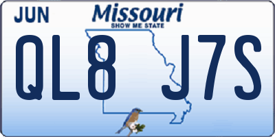 MO license plate QL8J7S