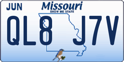 MO license plate QL8J7V