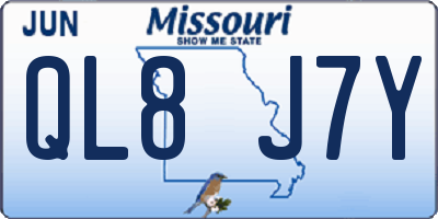 MO license plate QL8J7Y