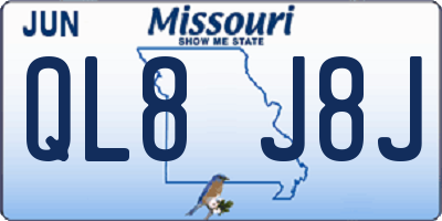 MO license plate QL8J8J