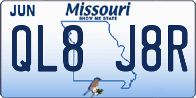 MO license plate QL8J8R