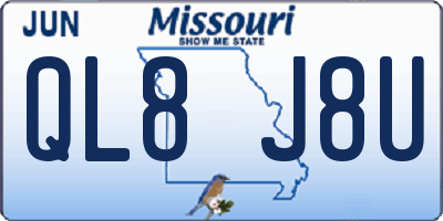 MO license plate QL8J8U