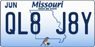 MO license plate QL8J8Y