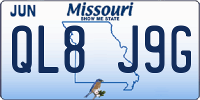 MO license plate QL8J9G