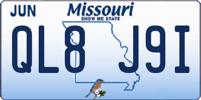MO license plate QL8J9I