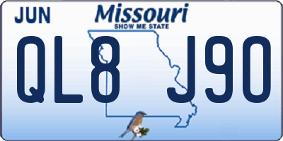 MO license plate QL8J9O