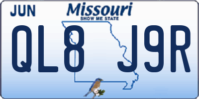MO license plate QL8J9R