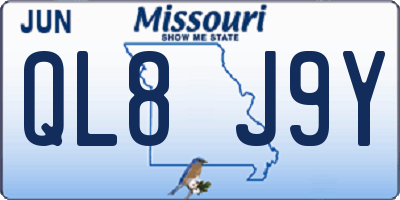 MO license plate QL8J9Y