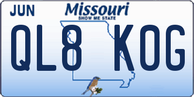 MO license plate QL8K0G