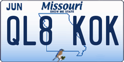 MO license plate QL8K0K