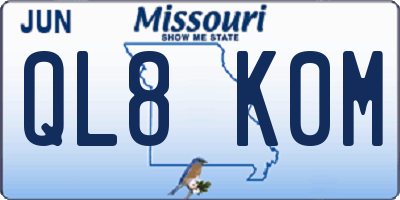 MO license plate QL8K0M