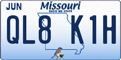 MO license plate QL8K1H