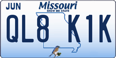 MO license plate QL8K1K