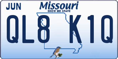 MO license plate QL8K1Q