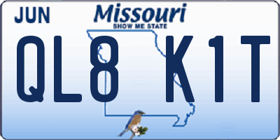 MO license plate QL8K1T
