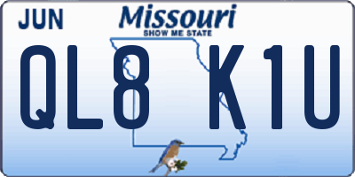 MO license plate QL8K1U