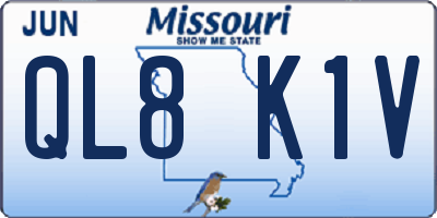 MO license plate QL8K1V