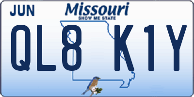 MO license plate QL8K1Y