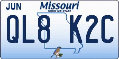MO license plate QL8K2C