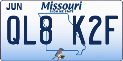 MO license plate QL8K2F