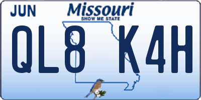 MO license plate QL8K4H