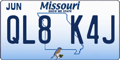 MO license plate QL8K4J
