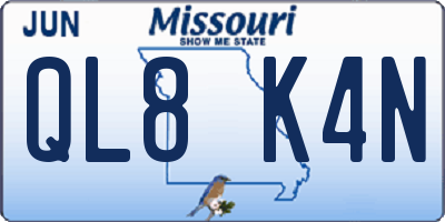MO license plate QL8K4N