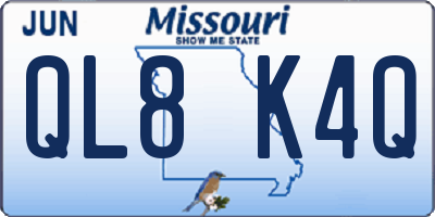 MO license plate QL8K4Q