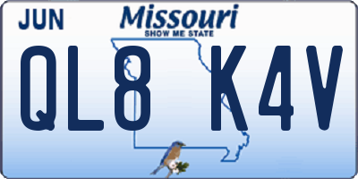 MO license plate QL8K4V
