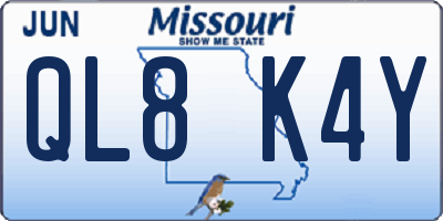 MO license plate QL8K4Y