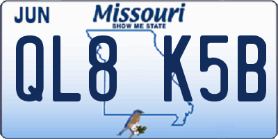 MO license plate QL8K5B