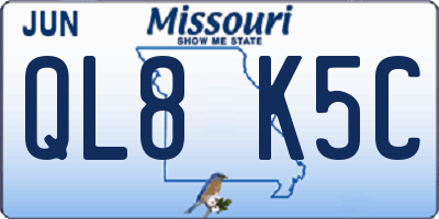 MO license plate QL8K5C