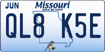 MO license plate QL8K5E